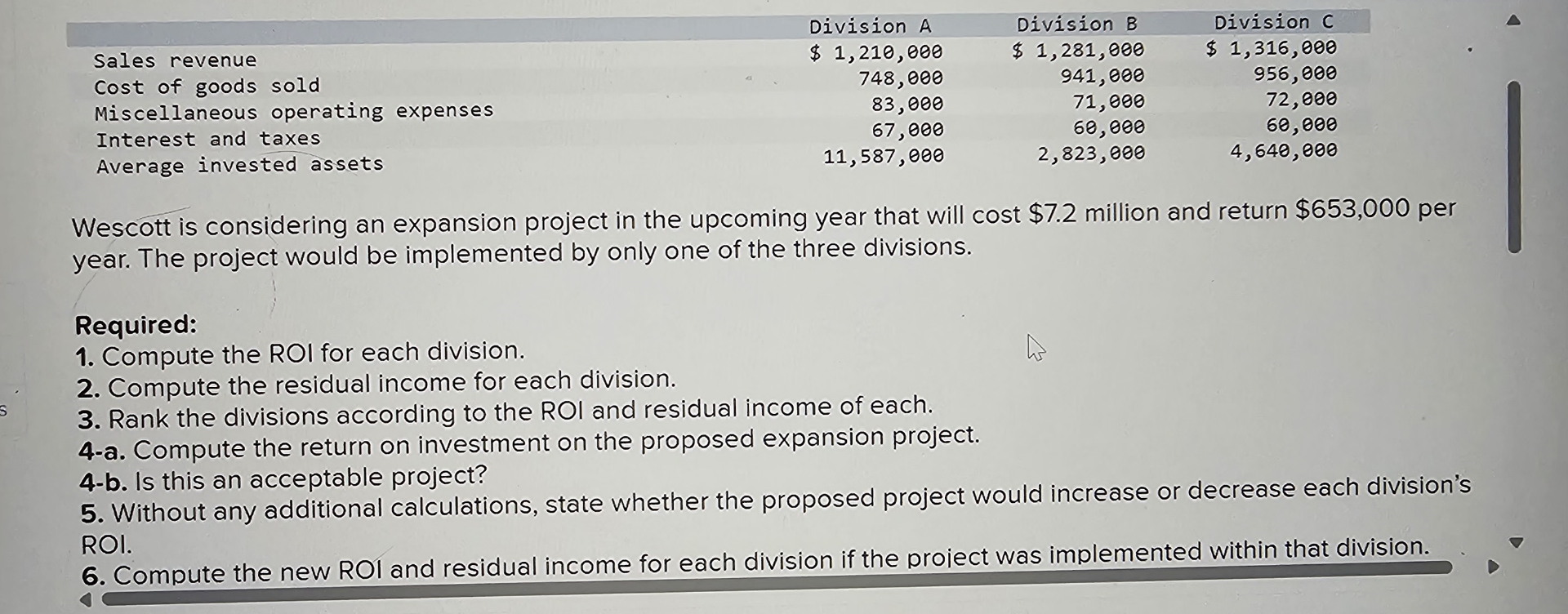 \ table [ [ , Division A , Division B , Division