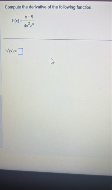 Compute the derivative of the following function.