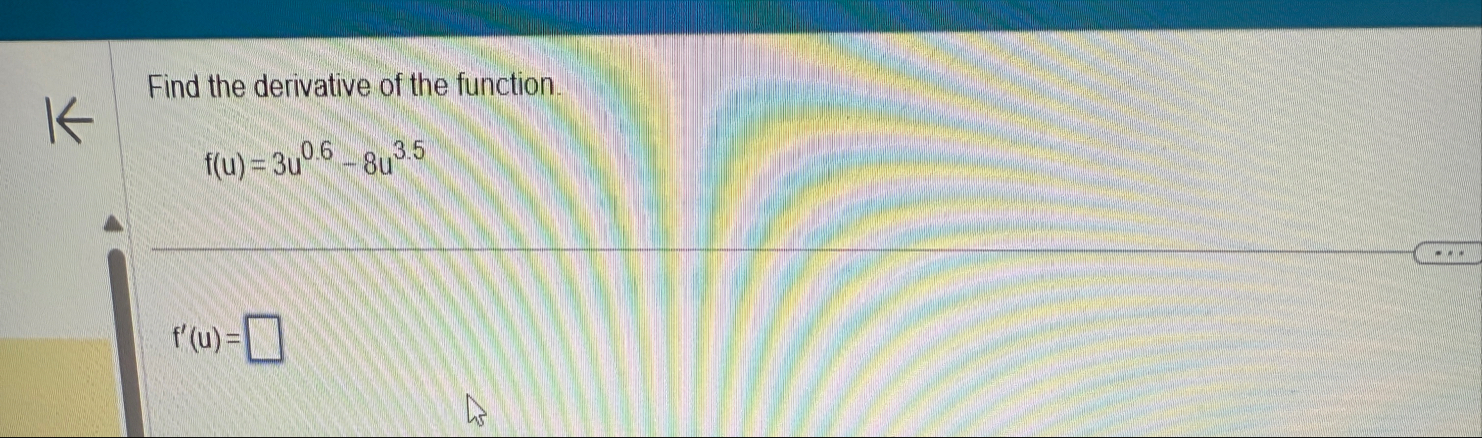 Find the derivative of the function. f ( u ) = 3