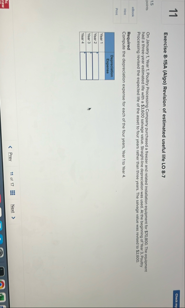 1 1 Exercise 8 - 1 5 A ( Algo ) Revision of