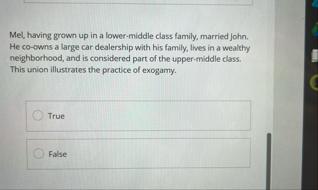 Mel, having grown up in a lower - middle class