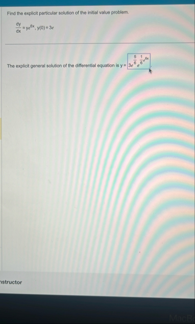 Find the explicit particular solution of the