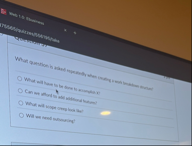 Web 1 . 0 . Ebusinets What question is asked