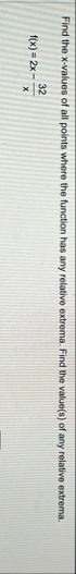 Find the x - values of all points where the