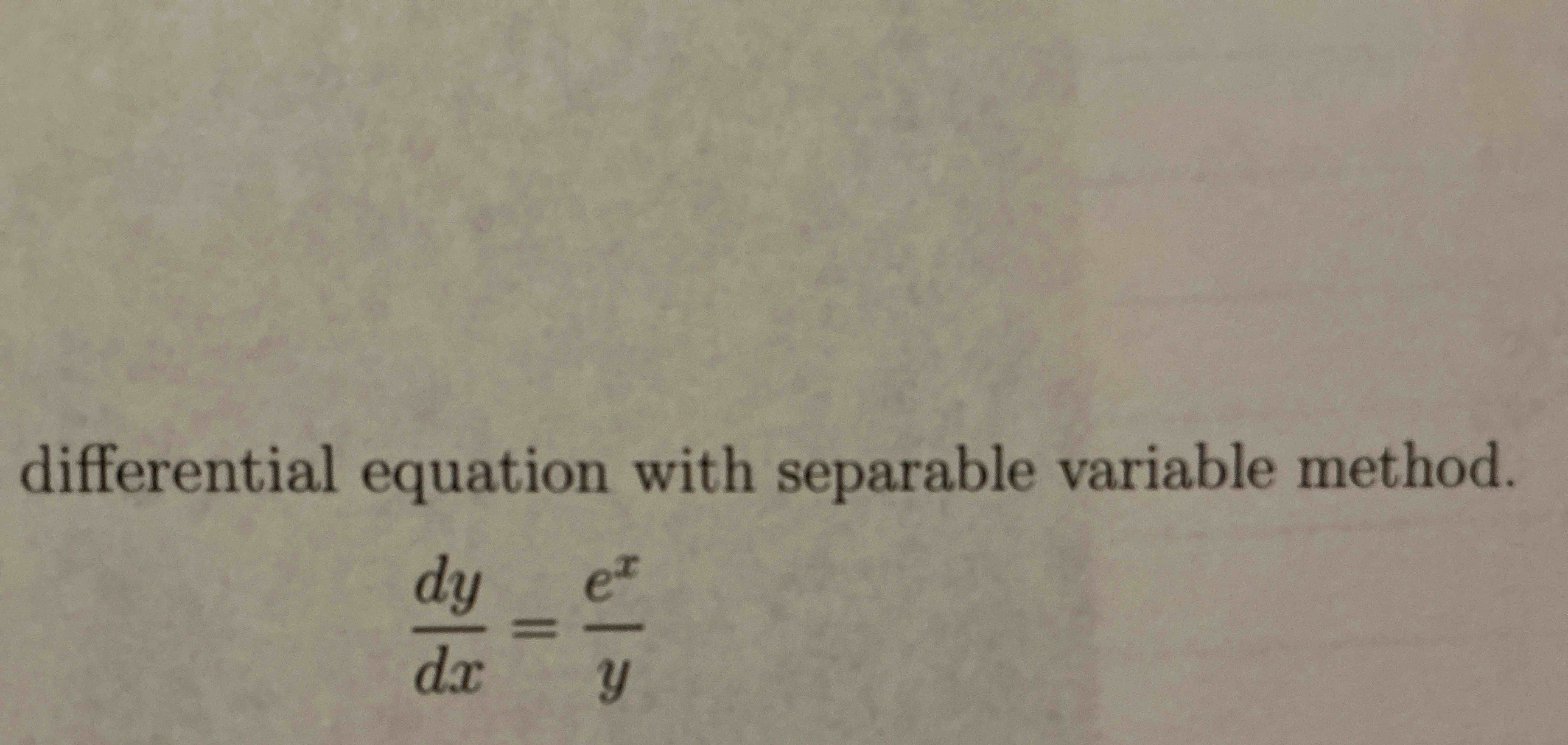differential equation with separable variable
