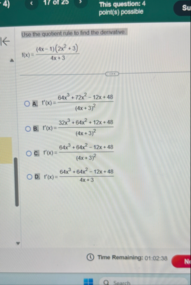 This question: 4 point ( s ) possible Su Use the