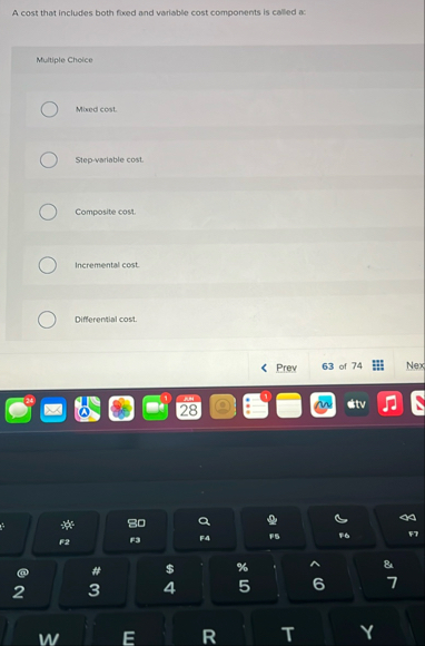 A cost that includes both fored and variable cost