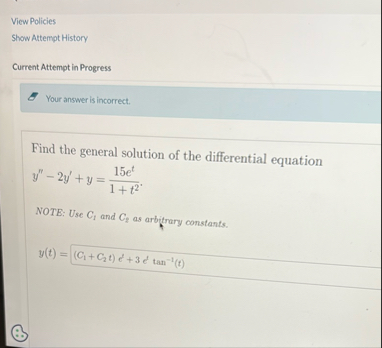 View Policies Show Attempt History Current