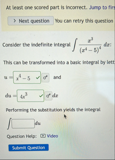 At least one scored part is incorrect. Jump to