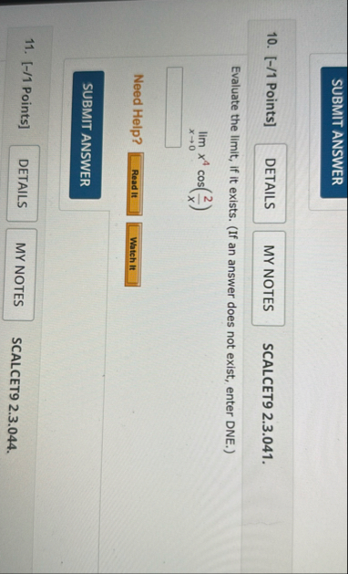 [ - / 1 Points ] SCALCET 9 2 . 3 . 0 4 1 .