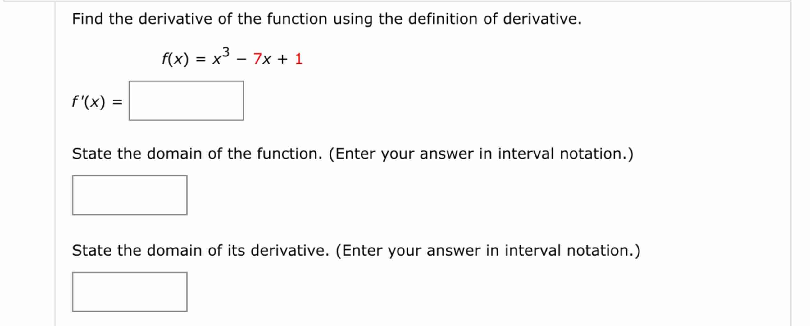 Find the derivative o f the function using the