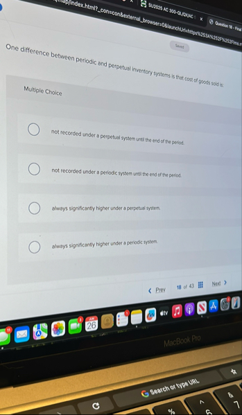 One difference between periodic and perpetual