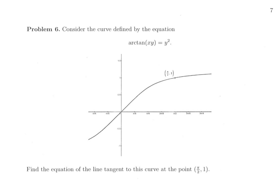 7 Problem 6 . Consider the curve defined b y the