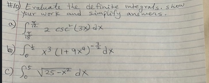 # 1 0 1 8 1 2 2 c s c 2 ( 3 x ) d x b 0 1 2 x 3 (