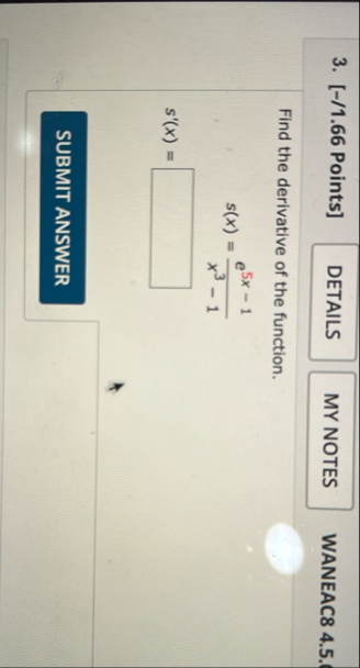 [ - / 1 . 6 6 Points ] WANEAC 8 4 . 5 . Find the