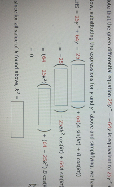 lote that the given differential equation 2 5 y '