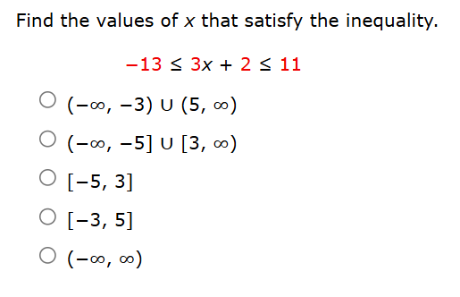 Find the values o f x that satisfy the