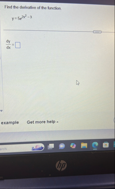 Find the derivative of the function. y = 5 e 2 x
