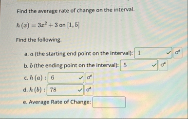 Find the average rate of change on the interval.