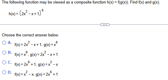 The following function may b e viewed a s a