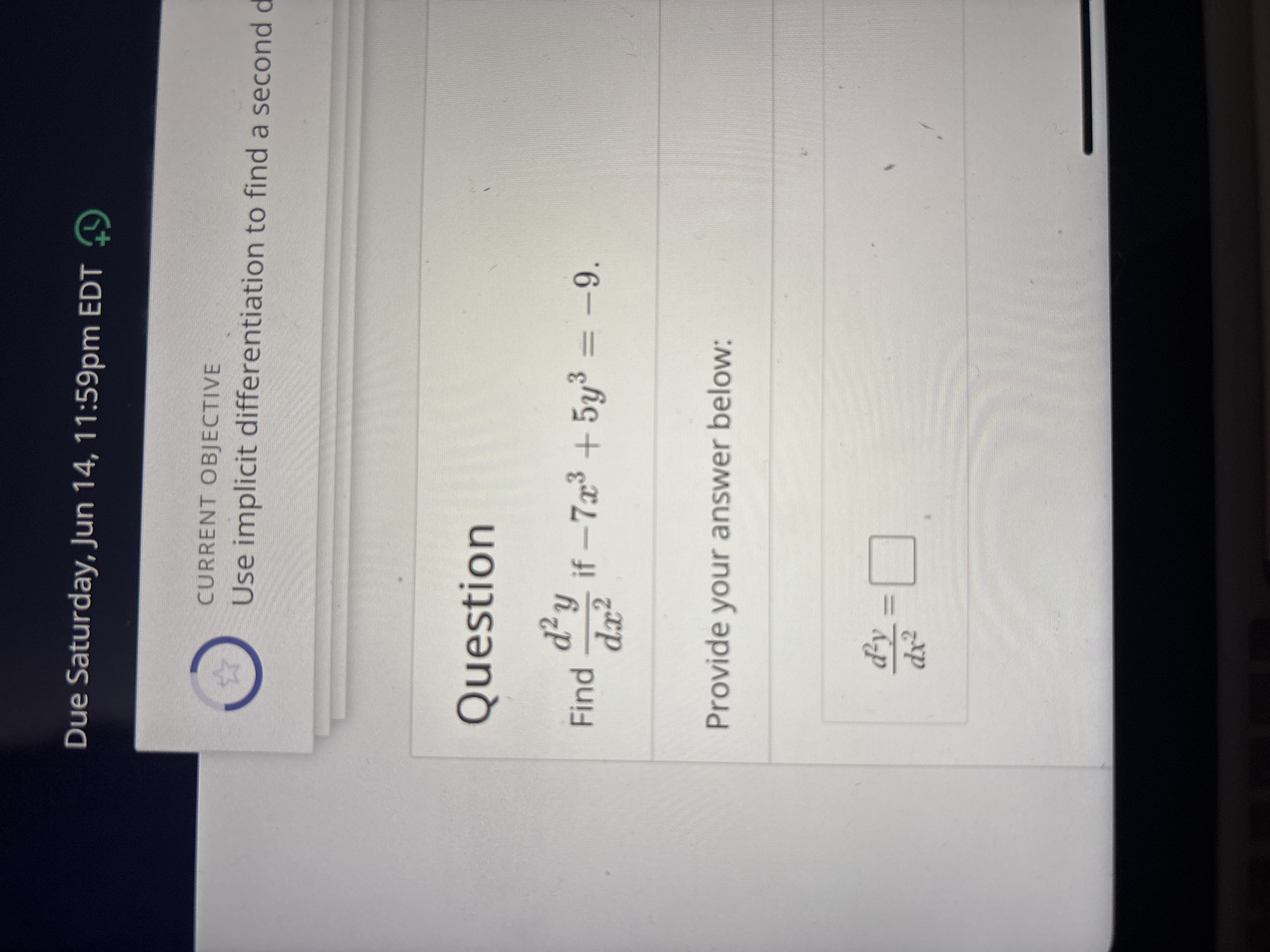 Due Saturday, Jun 1 4 , 1 1 : 5 9 p m EDT CURRENT