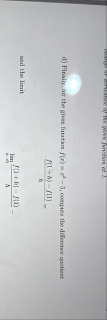 d ) Finally, for the given function f ( x ) = x 2
