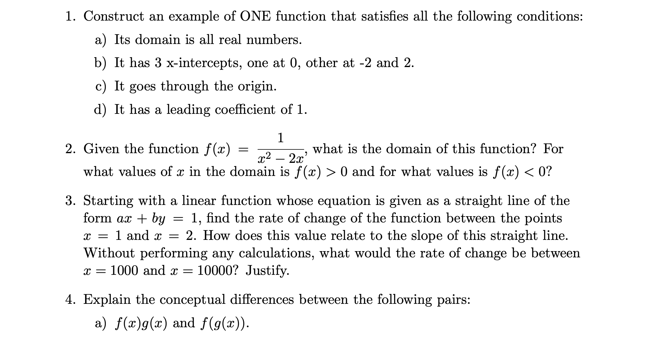 Construct an example of ONE function that