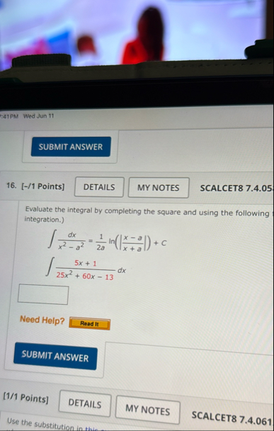 2 4 1 PM Wed Jun 1 1 1 6 . [ - / 1 Points ]