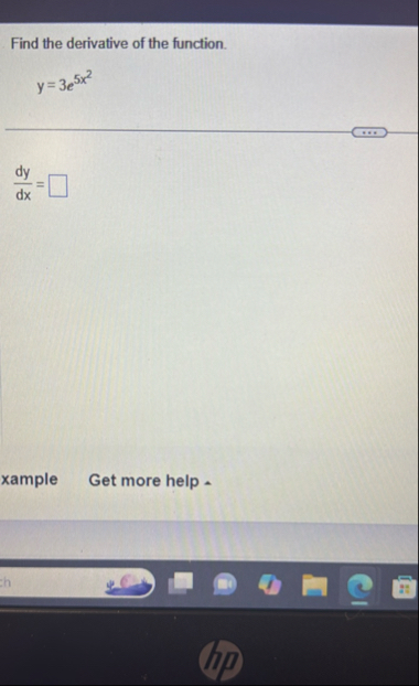 Find the derivative of the function. y = 3 e 5 x