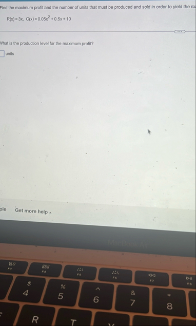 Find the maximum profit and the number of units