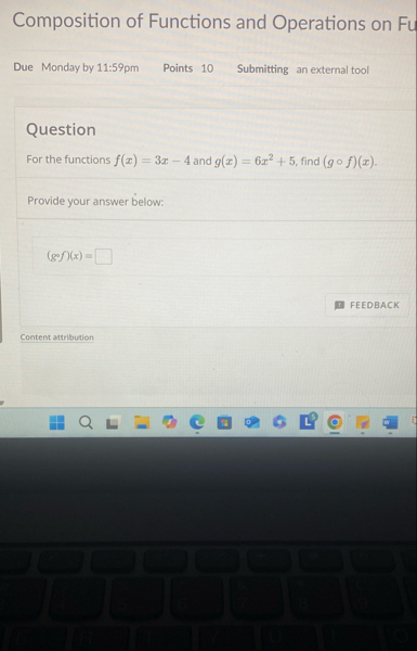 Composition of Functions and Operations on Fu Due