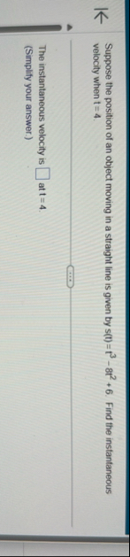 Suppose the position of an object moving in a