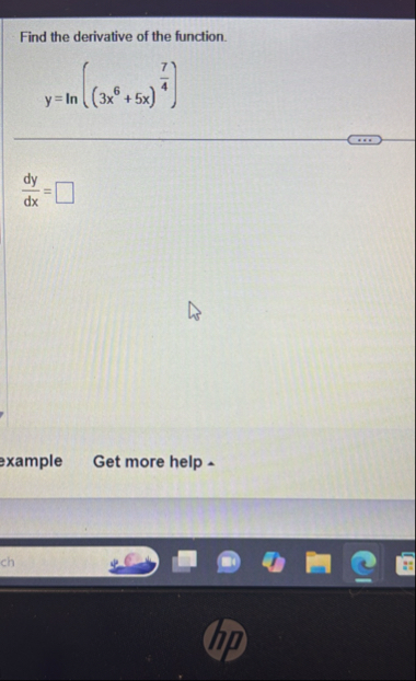 Find the derivative of the function. y = l n ( (