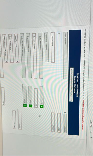 2 . 3 1 / 5 Prepare a multiple - step income