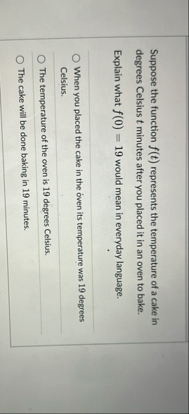 Suppose the function f ( t ) represents the