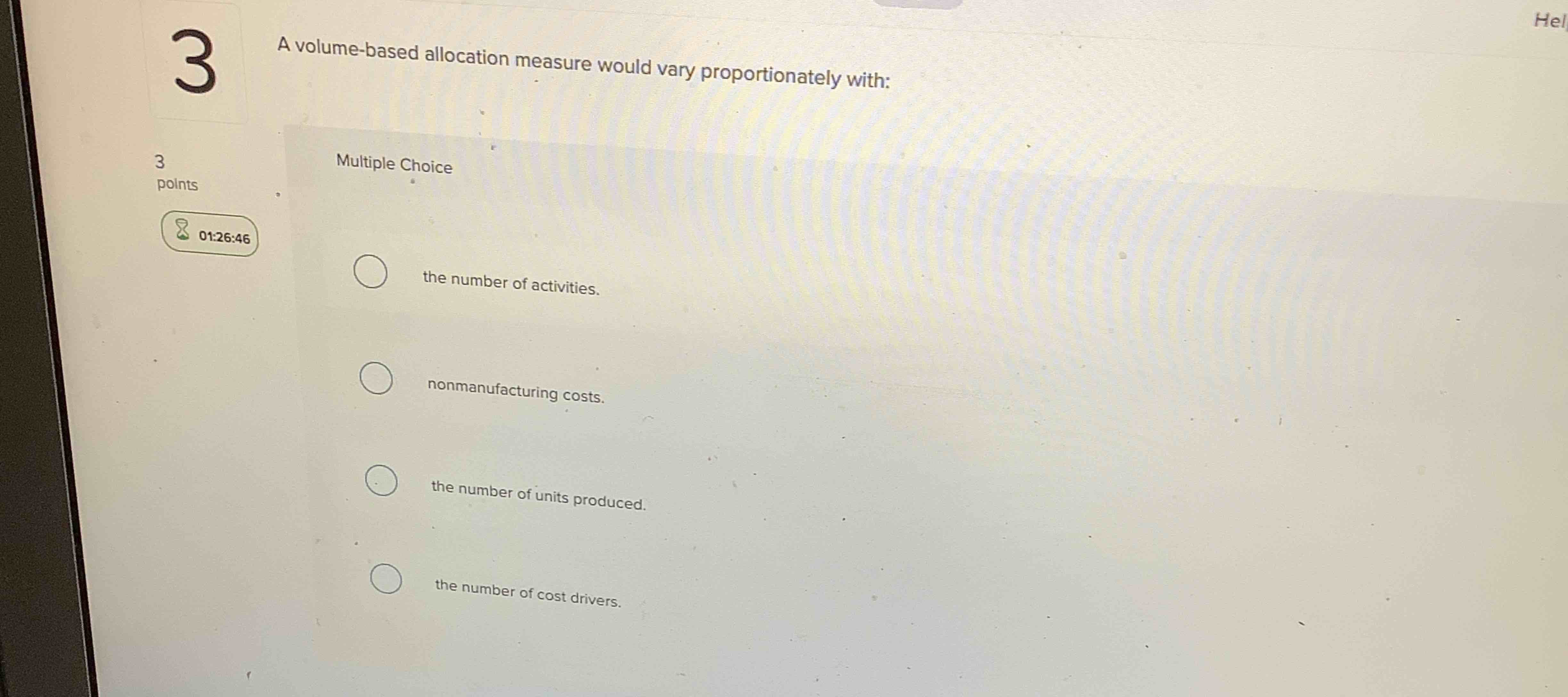 A volume - based allocation measure would vary