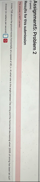 Assignment 5 : Problem 2 ( 1 point ) Results for