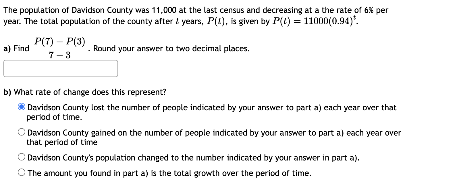 The population o f Davidson County was 1 1 , 0 0