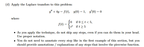 y ' ' + 4 y - f ( t ) , y ( 0 ) - 1 , y ' ( 0 ) -