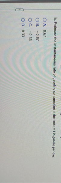 b . Estimate the instantaneous rate of gasoline