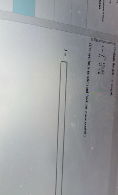 m t if Ivaluate the definite integral. ns .