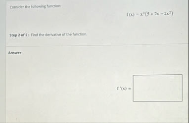 Consider the following function: f ( x ) = x 2 (