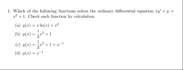 Which of the following functions solves the