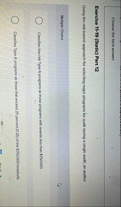 Choose the best answer. Exercise 1 1 - 1 9 (