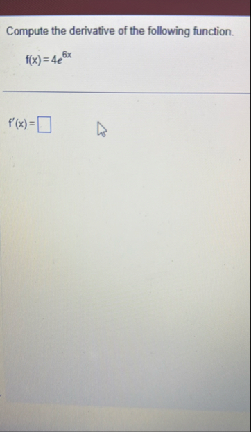 Compute the derivative of the following function.