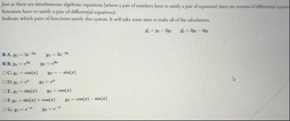 Just as there are simultaneous algebraic