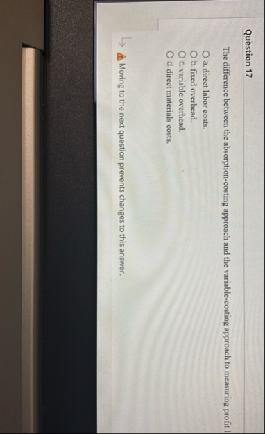 Question 1 7 The difference between the