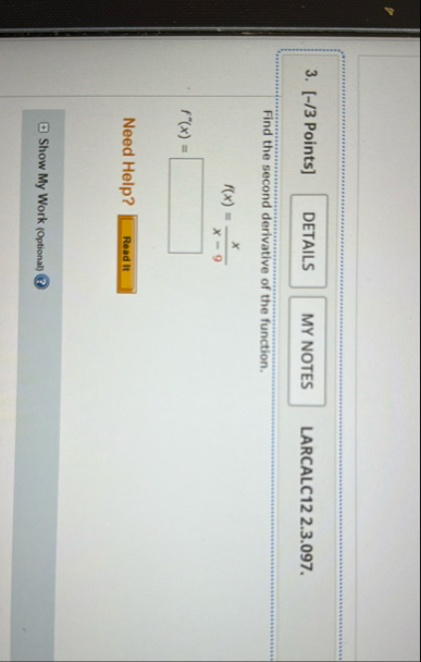 [ - / 3 Points ] LARCALC 1 2 2 . 3 . 0 9 7 . Find