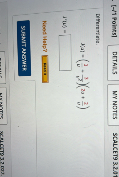 [ - / 1 Points ] SCALCET 9 3 . 2 . 0 1