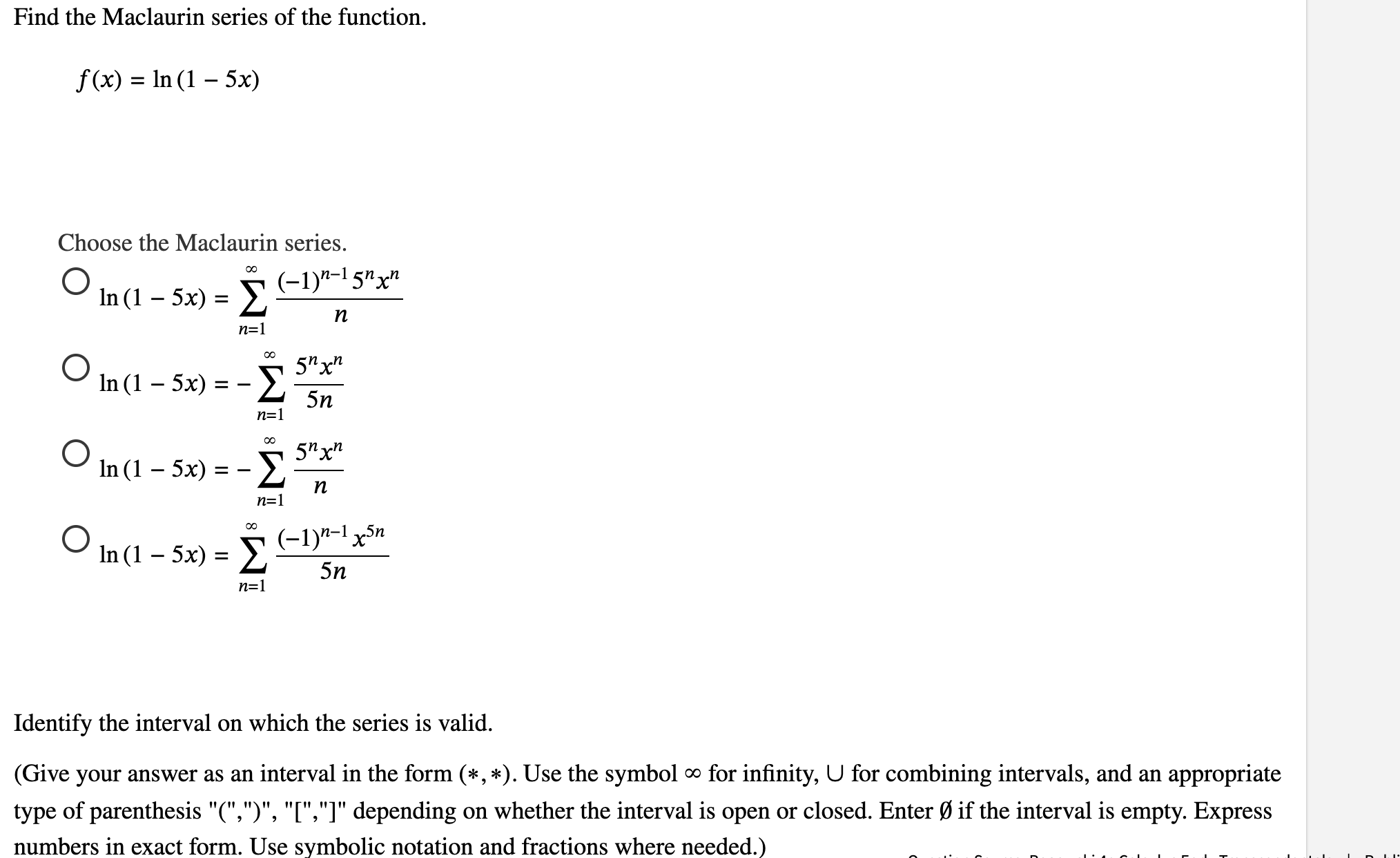 Find the Maclaurin series o f the function. f ( x